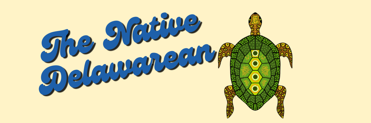 Text says The Native Delawarean with an illustration of a turtle