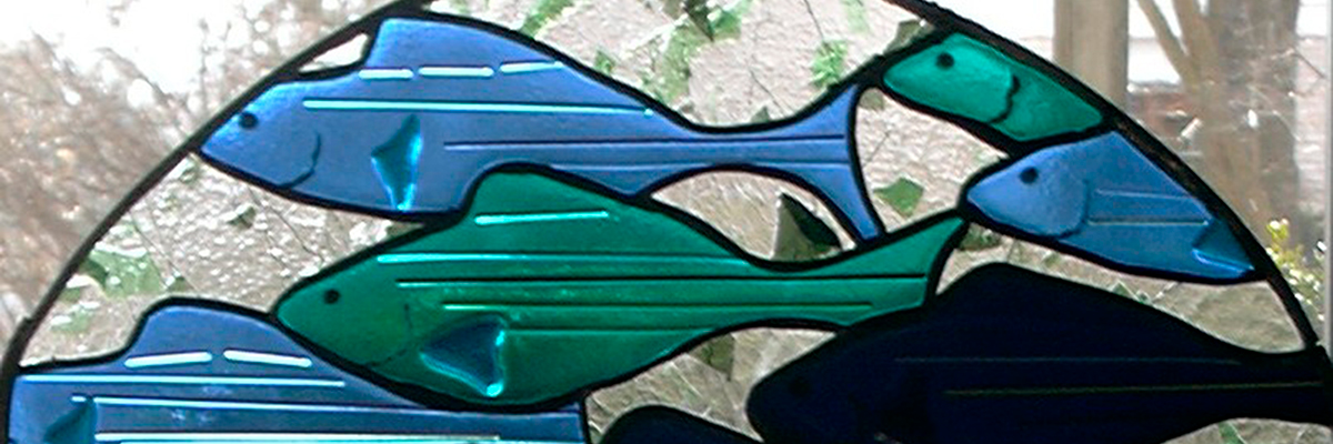 Stained glass design of fish